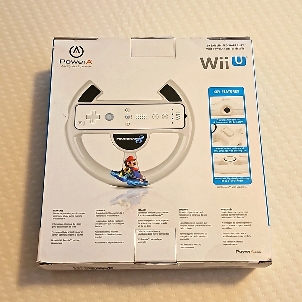 Mario Kart 8 Edition - Power A - Wii U Racing Wheel *NEW SEALED - Picture 3 of 10
